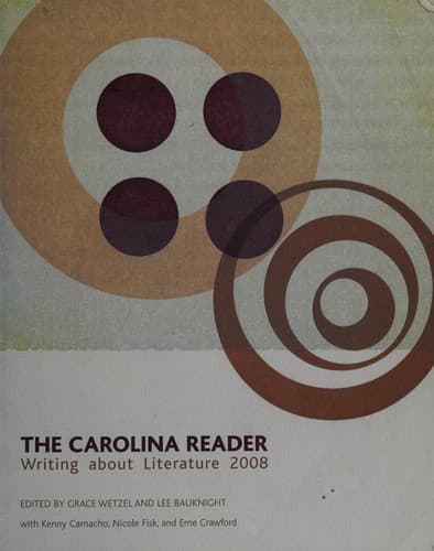 Cover of The Carolina reader--writing about literature 2008