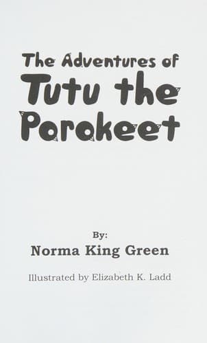 Cover of The adventures of Tutu the parakeet