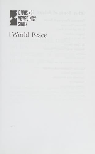 Cover of World peace