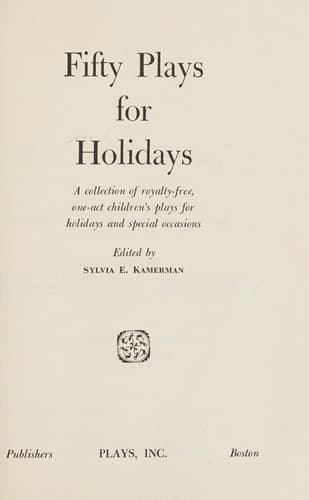 Cover of Fifty plays for holidays