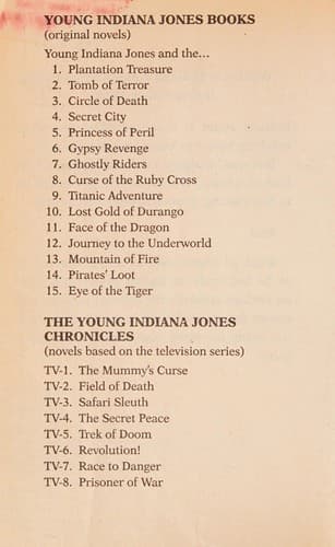 Cover of Young Indiana Jones and the eye of the tiger