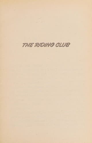 Cover of The RIDING CLUB