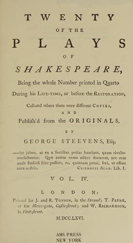 Cover of Twenty of the Plays of Shakespeare (Hamlet / King Henry IV. Part 1 / King Henry IV. Part 2 / King Henry V / King Henry VI. Part 2 / King Henry VI. Part 3 / King John / King Lear / King Richard II / King Richard III / Love's Labour's Lost / Lover's Complaint / Merchant of Venice / Merry Wives of Windsor / Midsummer Night's Dream / Much Ado About Nothing / Othello / Romeo and Juliet / Sonnets / Taming of the Shrew / Titus Andronicus / Troilus and Cressida)