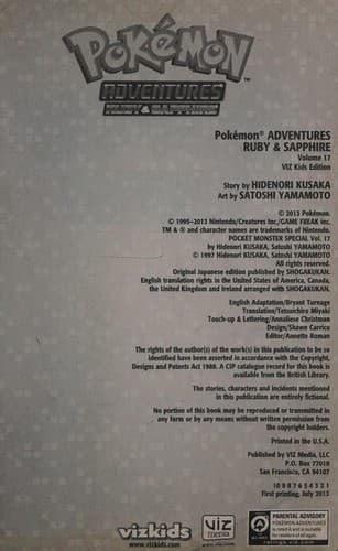 Cover of Pokémon adventures