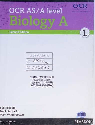 Cover of OCR AS/a Level Biology a Student Book 1 + ActiveBook