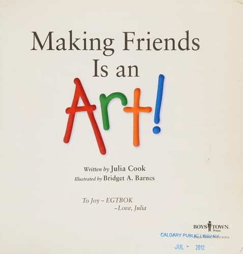 Cover of Making friends is an art!