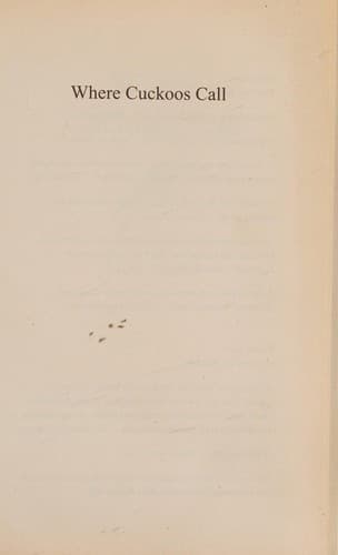 Cover of Where Cuckoos Call