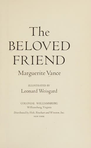 Cover of The beloved friend