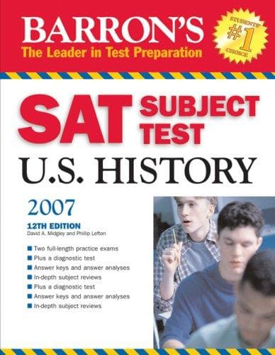 Cover of Barron's SAT subject test in United States history