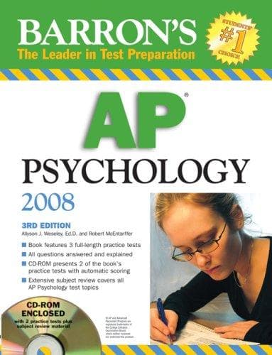 Cover of Barron's AP Psychology 2008 with CD-ROM (Barron's AP Psychology Exam (W/CD))