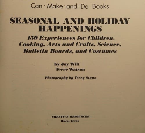 Cover of Seasonal and holiday happenings