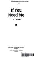 Cover of If you need me