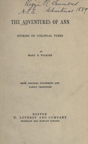 Cover of The adventures of Ann