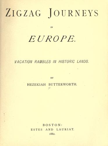 Cover of Zigzag journeys in Europe