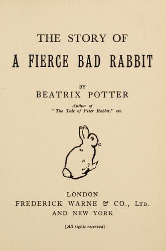 Cover of The story of a fierce bad rabbit