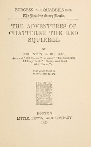 Cover of The Adventures of Chatterer the Red Squirrel