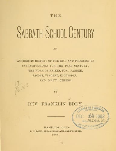 Cover of The Sabbath-school century...