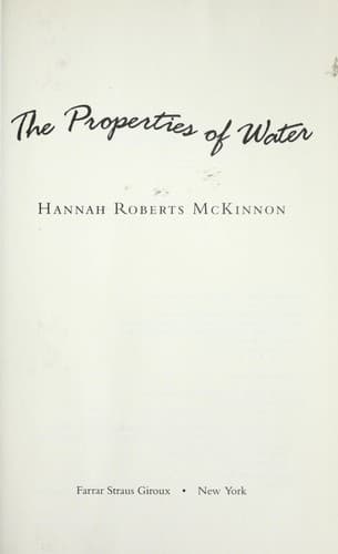 Cover of The properties of water