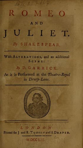 Cover of Romeo and Juliet, 1750