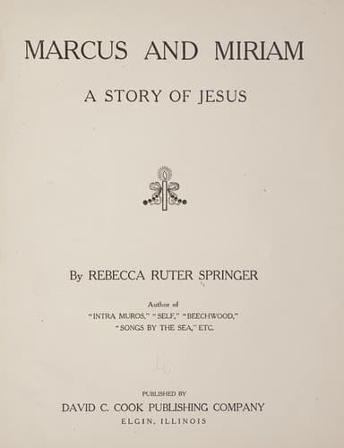 Cover of Marcus and Miriam