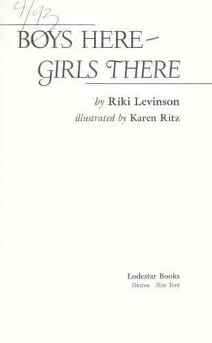 Cover of Boys here--girls there