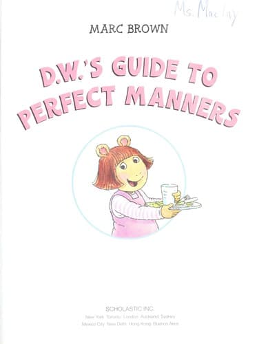 Cover of D.W.'s guide to perfect manners