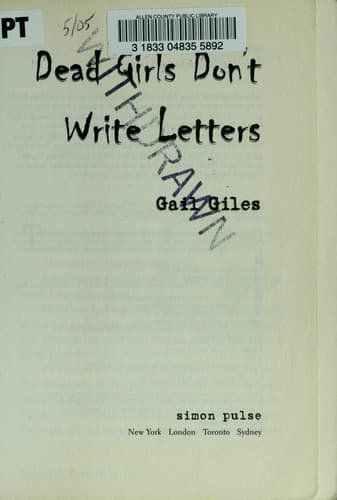 Cover of Dead girls don't write letters