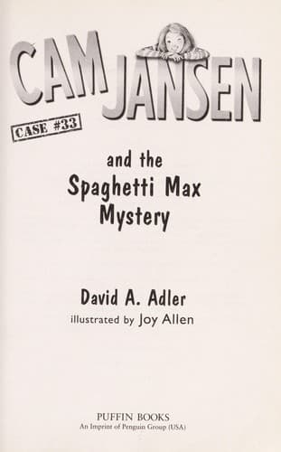 Cover of Cam Jansen and the Spaghetti Max mystery