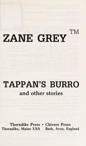 Cover of Tappan's burro, and other stories