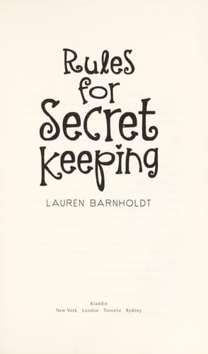 Cover of Rules for secret keeping