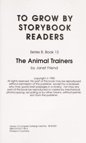 Cover of The animal trainers
