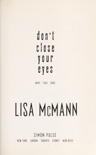 Cover of Don't close your eyes