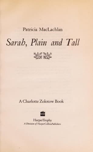 Cover of Sarah, plain and tall