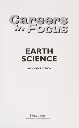 Cover of Earth Science (Ferguson's Careers in Focus)