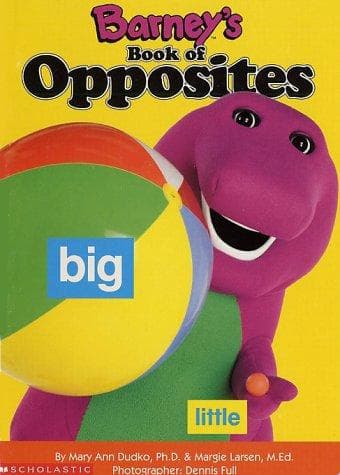 Cover of Barney's book of opposites