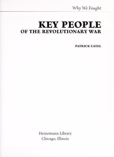 Cover of Key people of the Revolutionary War