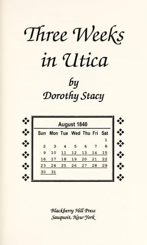 Cover of Three weeks in Utica