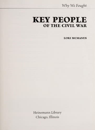 Cover of Key people of the Civil War