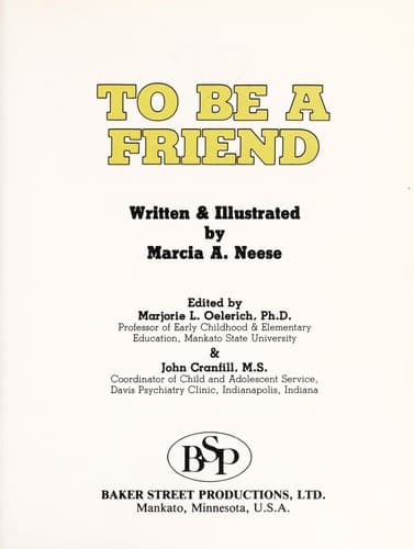 Cover of To be a friend