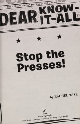 Cover of Stop the presses!
