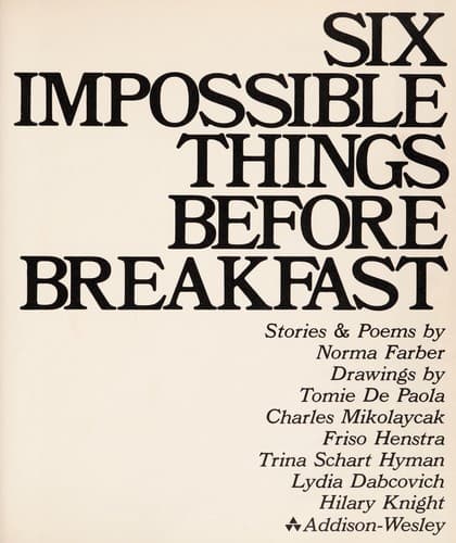 Cover of Six impossible things before breakfast
