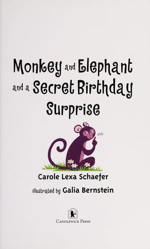Cover of Monkey and Elephant and a secret birthday surprise