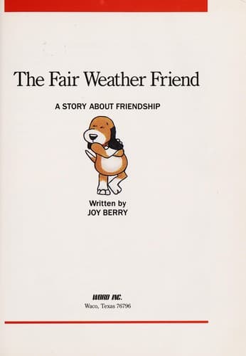 Cover of Fair weather friend