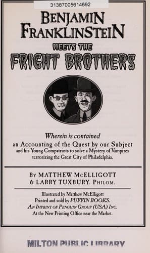 Cover of Benjamin Franklinstein meets the Fright brothers