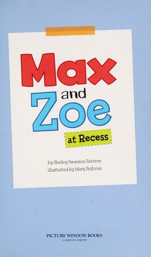 Cover of Max and Zoe at recess