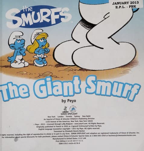 Cover of The giant Smurf
