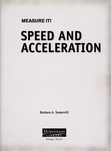 Cover of Speed and acceleration