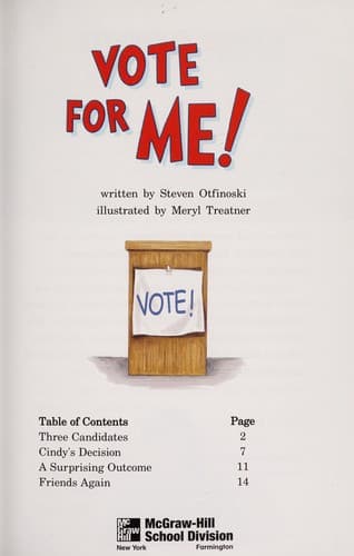 Cover of Vote for me (Leveled Books [5])