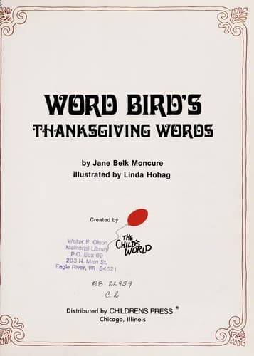 Cover of Word Bird's Thanksgiving words