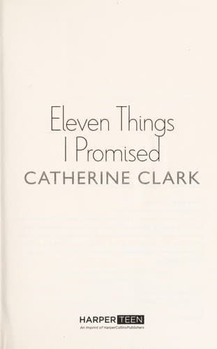 Cover of Eleven things I promised